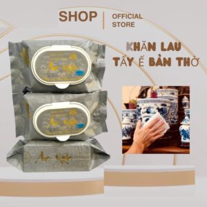 Khăn Ướt Lau Bàn Thờ An Yên-Hương Trầm 17x21cm 33 tờ