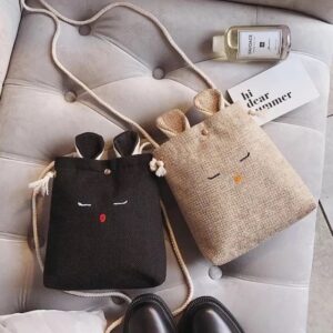 Túi Tote Đeo Chéo Vải Canvas Tai Thỏ///DL