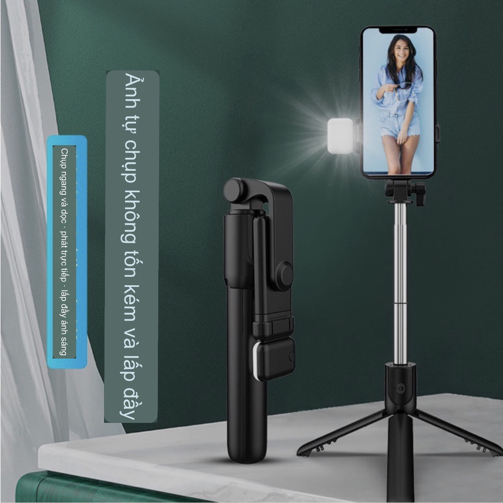 Gậy selfie chụp hình tự sướng Q07 có đèn led kèm nút bluetooth điểu khiển từ xa DTM Store