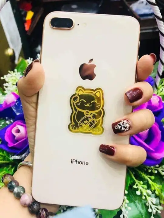 Mèo thần tài chiêu tài chiêu lộc miếng dán lưng điện thoại mạ vàng mèo thân tài phong bì thiệp tết mèo thần tài may mắn năm mới.: Mua bán trực tuyến