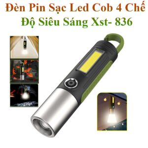 Đèn Pin Sạc Led Cob 4 Chế Độ Siêu Sáng Xst- 836 Dài 17cm