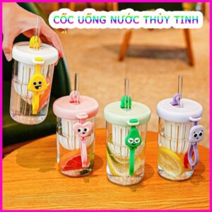 Bình/ ly thủy tinh mặt cảm xúc kèm lọc 500ml