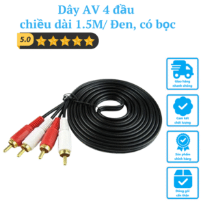 Cáp 4 Đầu AV HJD Bông Sen Dây Đen 1M5