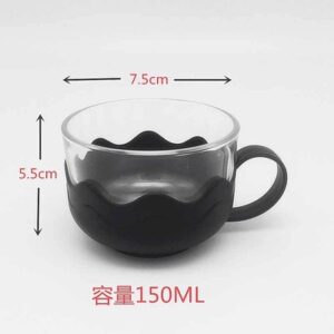 Ly tủy tinh uống trà đế nhựa có quai 150ml///5