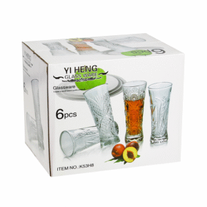 Set 6 bình cắm bông/ Ly thuỷ tinh cao YI HENG K53H8B. cam 15cm