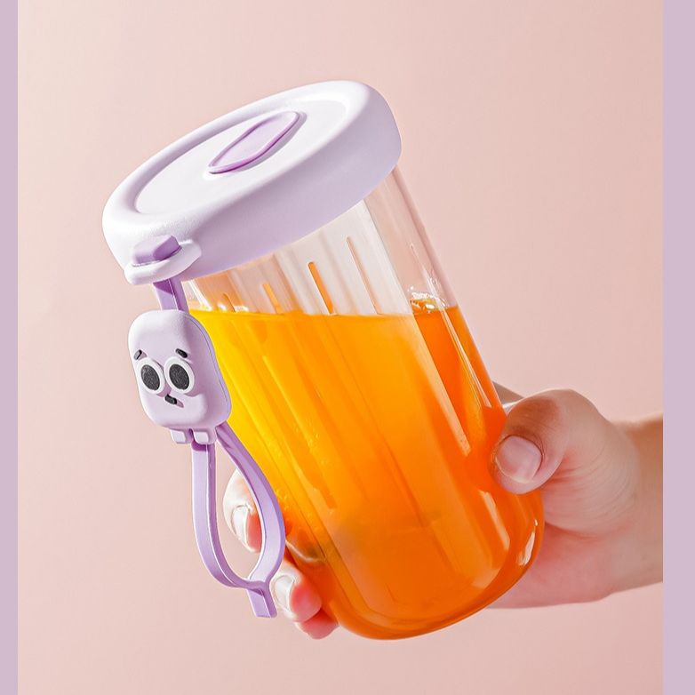 Bình Nước Thủy Tinh Detox Có Lọc Trà Và Ống Hút 450 ml - Chai Nước Detox  trong suốt 2 ngăn | Lazada.vn