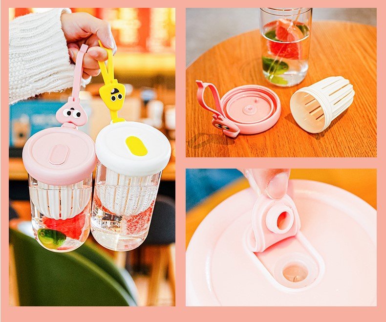 Cốc Uống Nước Thủy Tinh Detox Có Lọc Và Ống Hút Tiện Lợi ...