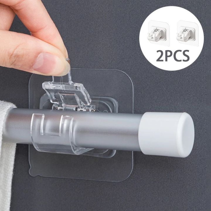 2 Chiếc Móc Giữ Thanh Treo Rèm Có Thể Điều Chỉnh Không Cần Đinh Móc Giữ  Thanh Giá Đỡ Kẹp Cố Định Rèm Tường Dính Móc Treo - Lazada | Lazada.vn