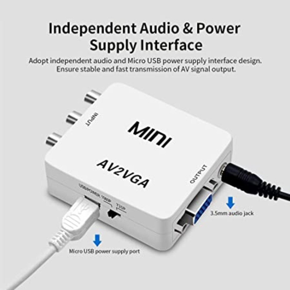 Mini AV2VGA to Video Converter,, TV Set-Top Box Audio Video Converter  (White) at ₹ 190/piece | Video Converter in New Delhi | ID: 25750525988