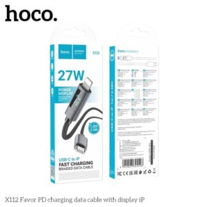 Cáp Sạc Nhanh 27W Led Hoco X112 Type-c Ra Lightning IP