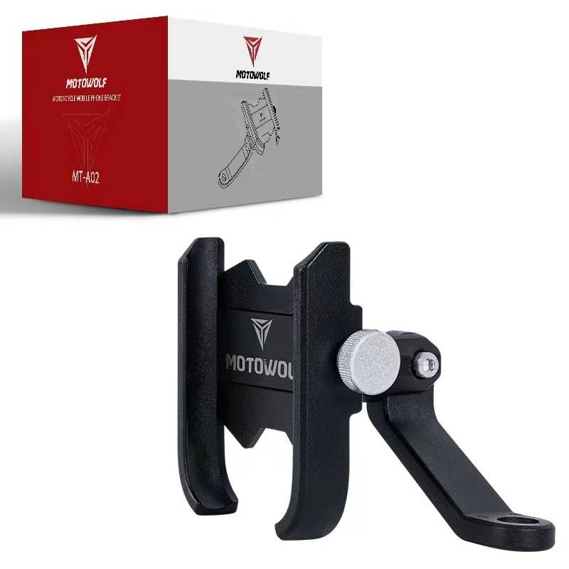 ที่จับมือถือ MOTOWOLF ที่ยึดมือถือมอเตอร์ไซค์ ที่จับโทรศัพท์ แบบติดก้านกระจก และติดแฮนด์ เหมาะกับ lalamove Grab L-047 (image 0)