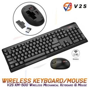 Combo phím+Chuột máy tính không dây V2S KM-500///DL///2