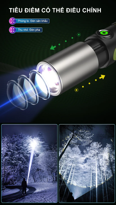 Đèn Pin LED COB 4 Chế Độ Sáng XST- 836