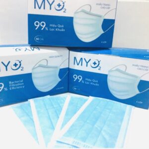 Khẩu trang y tế MYO2 4 lớp (hộp 50 cái) màu Xanh