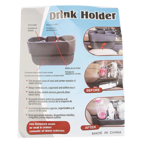 Universal Dual Car Seat Cup Holder Van Storage Drink Bottles Can Mug Mount Stand - Picture 9 of 9