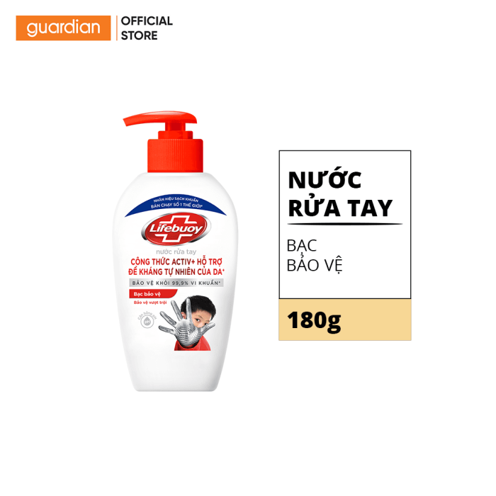 Nước Rửa Tay Lifebuoy Bảo Vệ Vượt Trội 10 180g