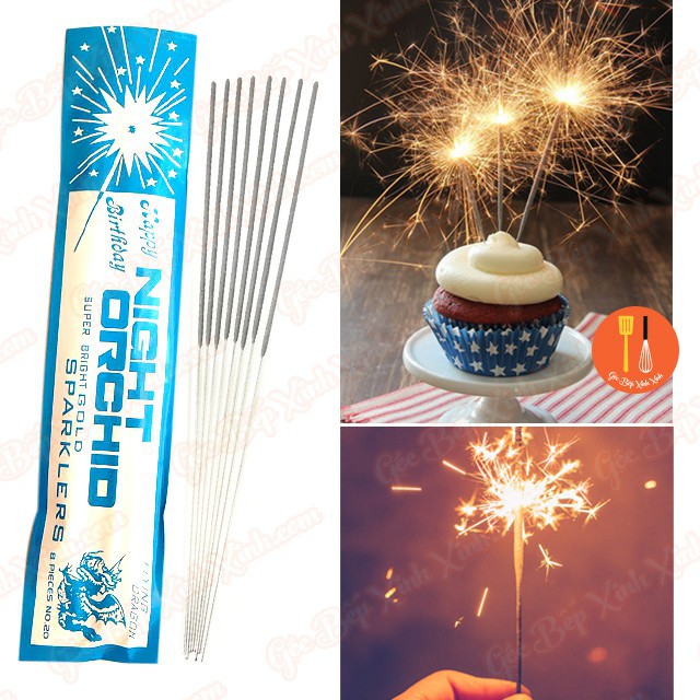 Vỉ que pháo bông sáng cầm tay sinh nhật đám cưới 20cm (8 cây) - 30cm (5 cây) rẻ (đẹp) 2 túi | Shopee Việt Nam