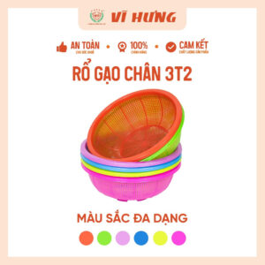 Rổ Gạo Nhựa Vĩ Hưng Có Chân 6495. 3T2 (32cm)