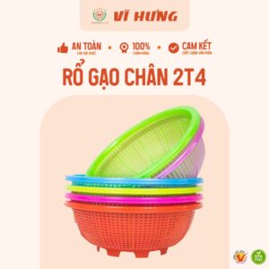 Rổ Gạo Nhựa Vĩ Hưng Có Chân 6492. 2T4 (24cm)