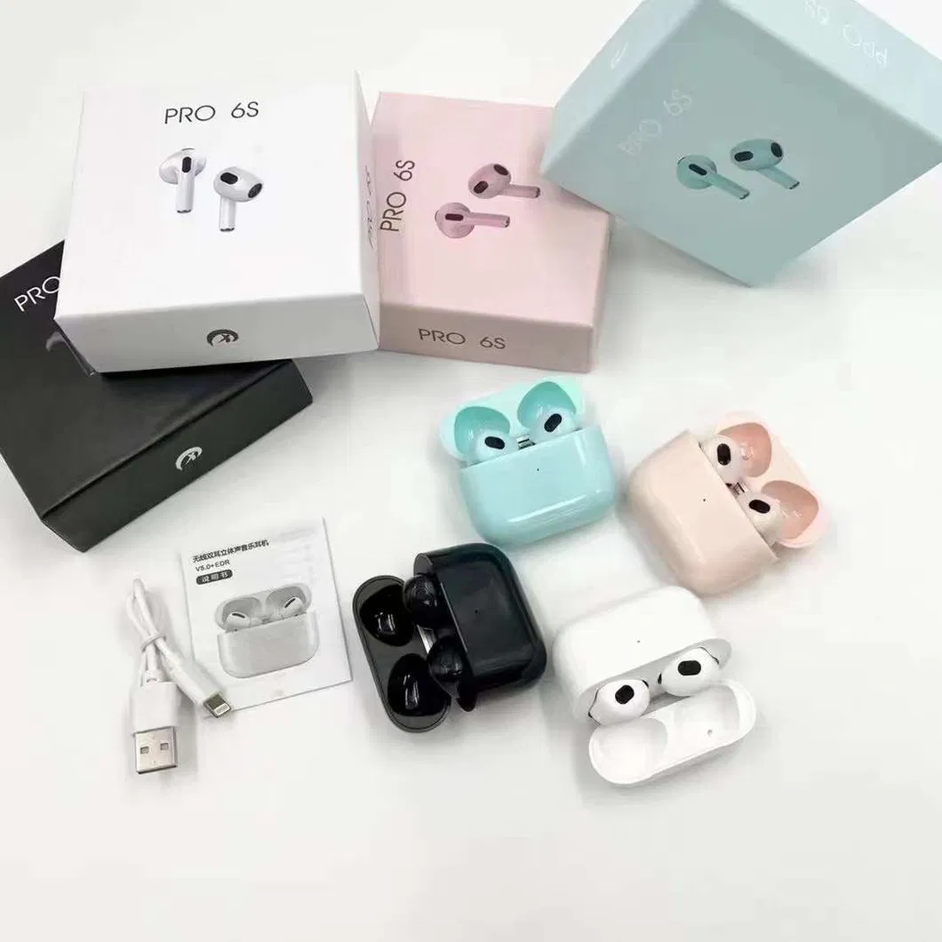 PRO 6s New Arrival Tws Earbuds Ture Wireless bluetooth Headphones Stereo Auto Pairing Tws Earbuds Earphones