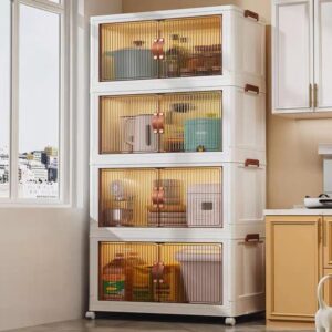 Tủ đựng đồ Gấp Gọn đa Năng Có Bánh Xe 4 Tầng(hàng đặt trong ngày)///2