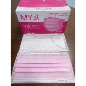 Khẩu trang y tế MYO2 4 lớp (hộp 50 cái) màu Trắng/ Xanh/ Xám/ Đen/ Hồng (Sao chép)