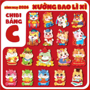 Xấp 10 bao lì xì chibi (giao ngẫu nhiên)