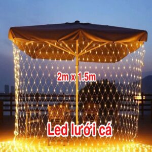 Đèn Lưới Mắt Lưới Cá LED 8 Chế Độ Nháy 2M x 1M5 (Sáng Vàng)