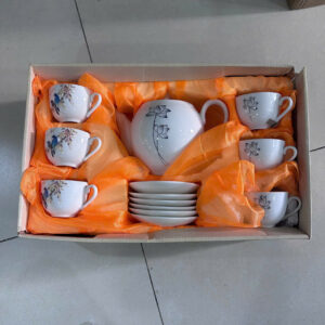 Bộ ấm/ Bình 6 Ly Trà Sứ Chim+Hoa