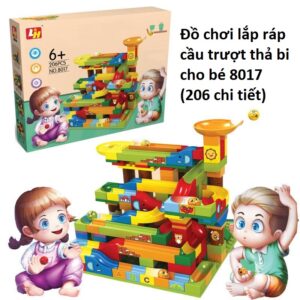 Đồ chơi lắp ráp cầu trượt thả bi cho bé 8017 (206 chi tiết)///3