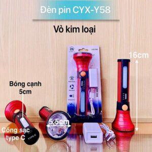 Đèn pin sạc vỏ kim loại CYX-Y58. DP