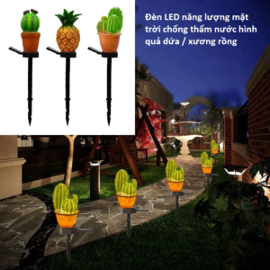 Đèn LED năng lượng mặt trời chống thấm nước hình quả dứa / xương rồng