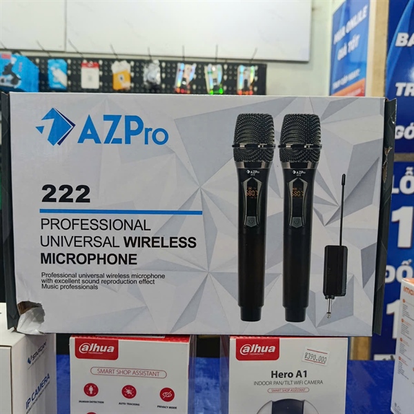 Micro đa năng không dây 2 mic AZPRO AZ 222