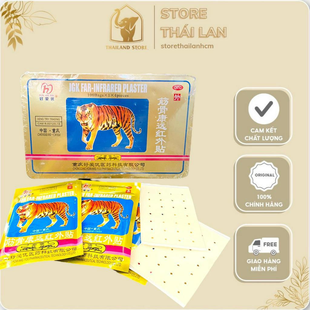 HỘP 100 GÓI] Cao dán con cọp 7 chữ thái lan (1 gói 4 miếng) | Shopee Việt  Nam