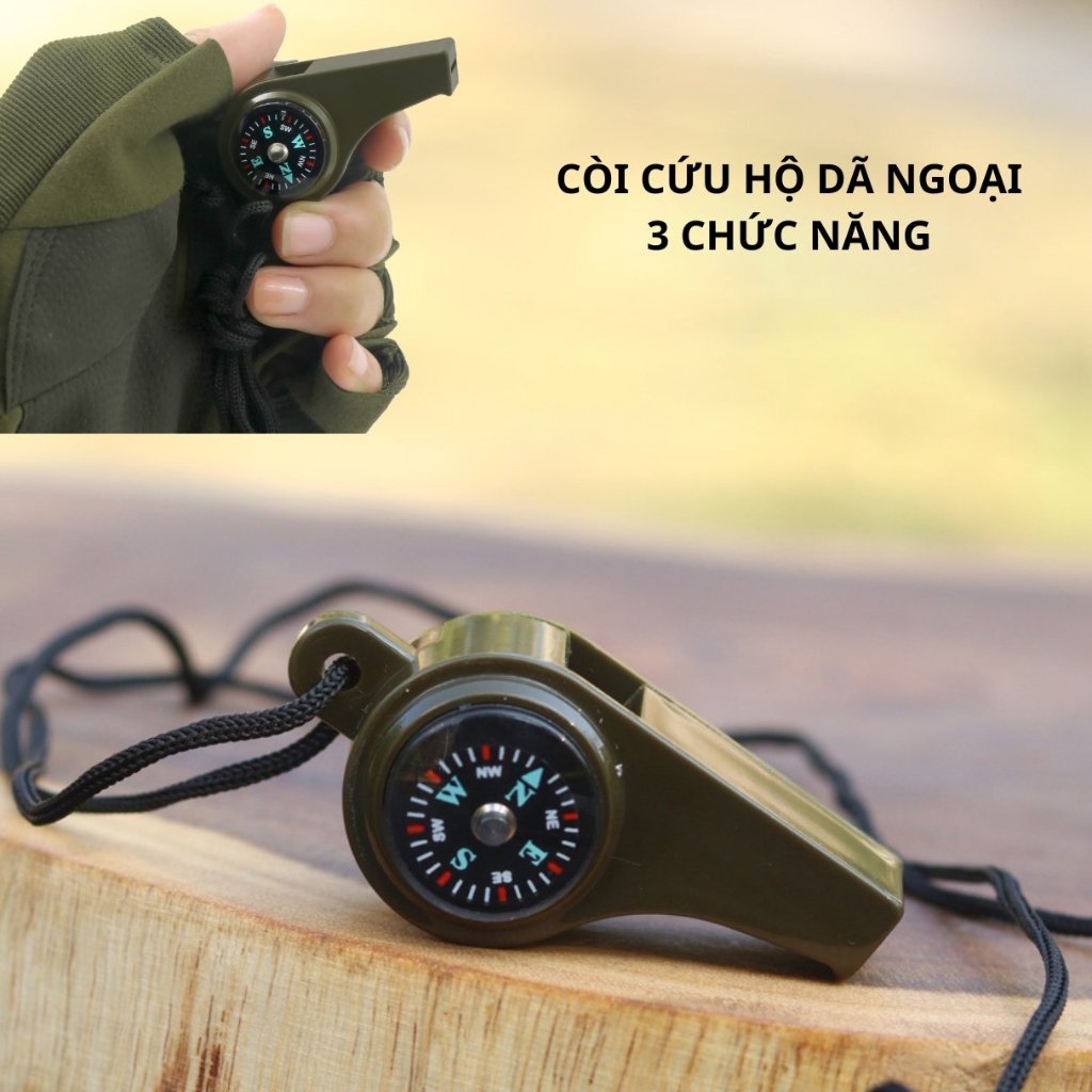 Còi Thổi Có Dây Đeo Tích Hợp La Bàn nhiệt kế còi cứu hộ còi thể thao bóng đá còi leo núi cắm trại - Lazada | Lazada.vn