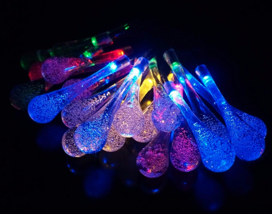 Dây đèn led hình giọt nước bọt khí 7 màu, dây dài 5 mét 40 bóng trang trí nhà cửa, cây cối | Lazada.vn