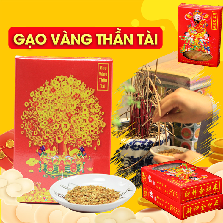 Mua Gạo Vàng Thần Tài - Vật Phẩm Phong Thủy Chiêu Tài Lộc Trên Ban Thờ Thần  Tài - Mang May Mắn Cho Ngày Vía Thần Tài Golden Rice | Tiki