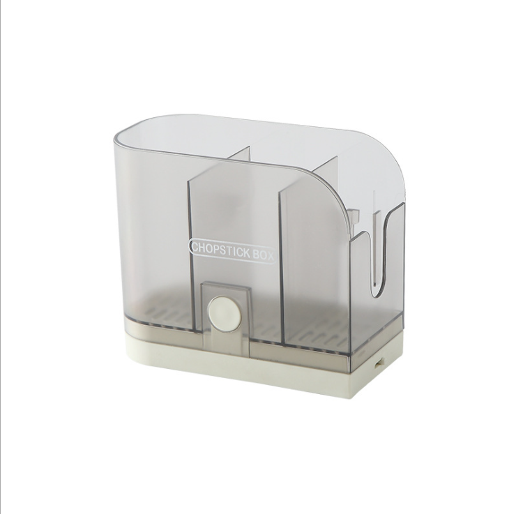 Hộp đựng đũa muỗng dán tường có móc treo khăn