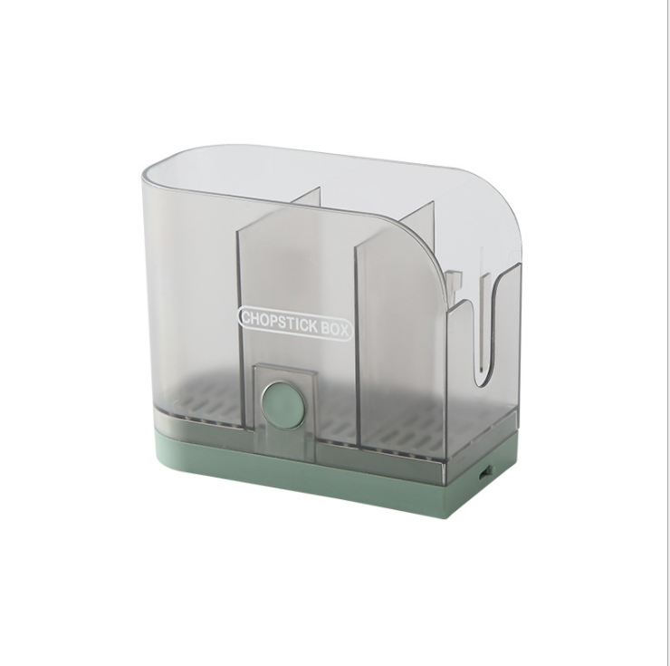 Hộp đựng đũa muỗng dán tường có móc treo khăn