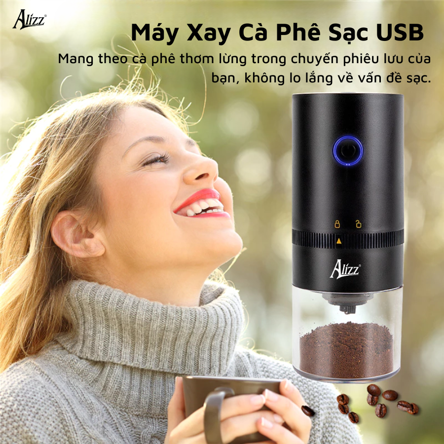 Máy xay hạt cà phê mini ALIZZ AL-14496