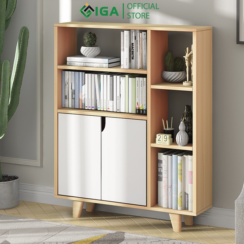 Tủ sách gỗ IGA đa năng Conven Phong Cách Nordic hiện đại phòng khách GP107.41 | Shopee Việt Nam