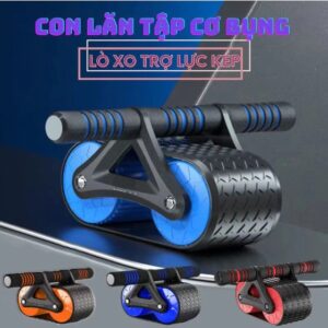 Con Lăn Tập Cơ Bụng Bánh To Có Phanh Lò Xo Trợ Lực