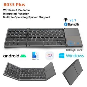 Bàn Phím Kiêm Cảm Ứng Bluetooth Mini Gấp Gọn Tiện Lợi