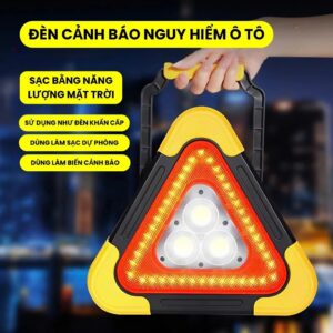 Đèn LED Cảnh Báo Nguy Hiểm (27cm) Đa Năng Hình Tam Giác Kiêm Pin Sạc Dự Phòng Cho Xe Ô Tô