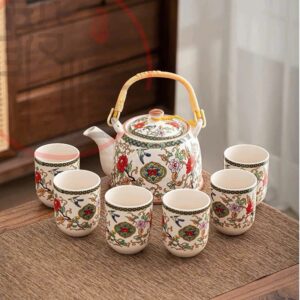 Bộ ấm chén uống trà gốm sứ hoa văn sang trọng