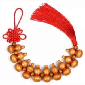 Dây Móc Khóa 10 Hồ Lô Gỗ Trang Trí Cửa Phòng Khách, Lối Vào Nhà