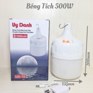 Bóng Đèn Buld Tích Điện (Đui Màu Trắng) Uy Danh 500W