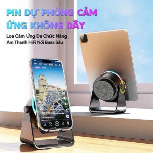 Loa Cảm Biến Không Dây Kiêm Giá đỡ điện thoại Led
