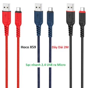 Cáp Sạc Nhanh 2.4A Hoco X59 USB Ra Micro (Dài 2M)