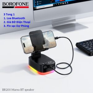 Loa Bluetooth BOROFONE BR200 3in1 (Kiêm Giá Đỡ+Pin Dự Phòng)